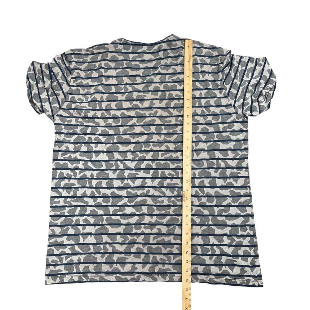 Mondo Gray Blue Stripe Luxury Cotton Tee Sz 4XL Lightweight Stretch Cotton Bloke - Picture 7 of 9